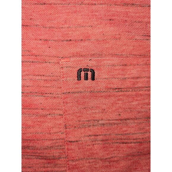 Travis Mathew Mens Red Heathered Polo Medium Pima Cotton Blend - Picture 7 of 9
